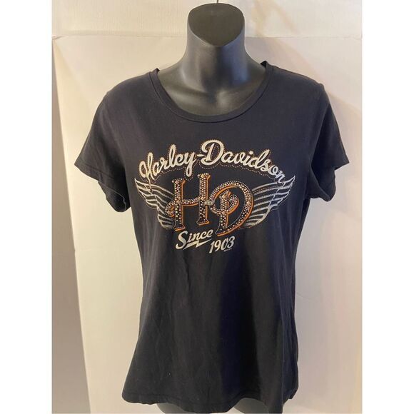 HD Harley Davison Wings Studs Large? scoop tshirt - Picture 7 of 8